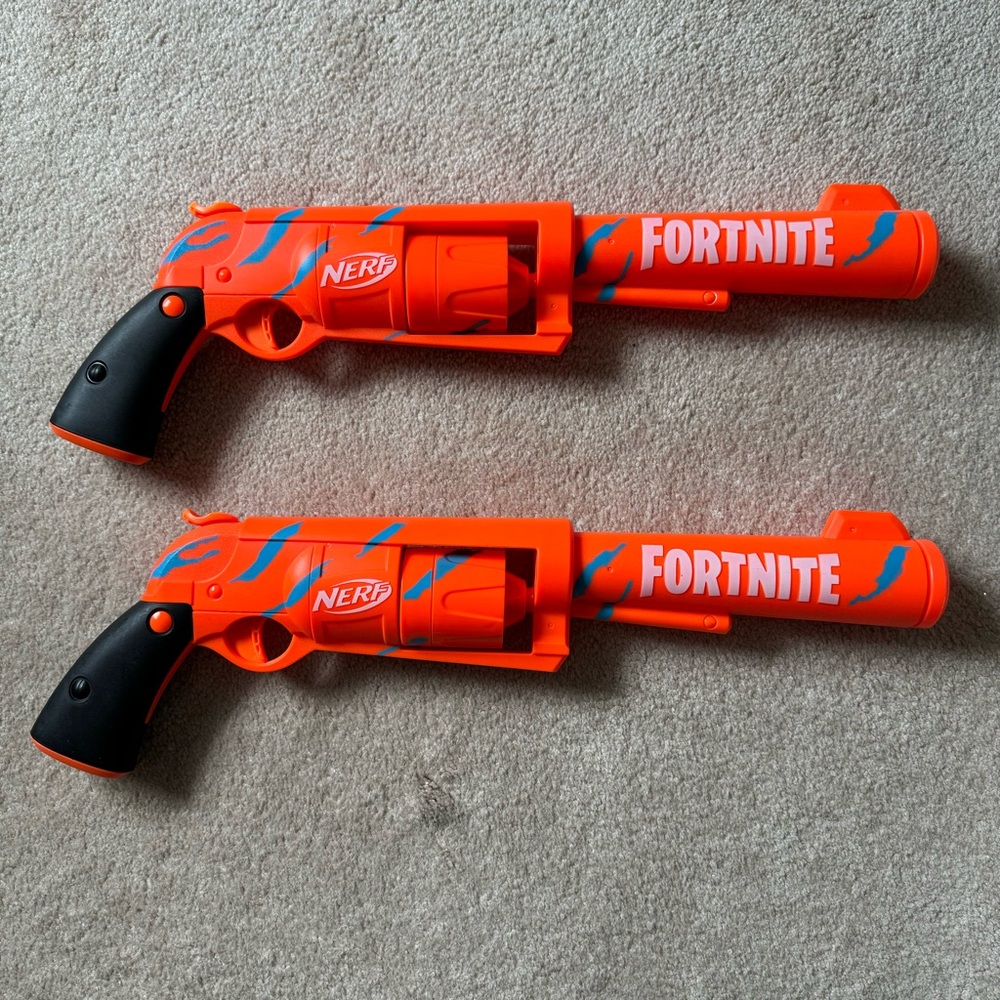 Set of 2! Nerf Fortnite 6-SH Dart Rotating Drum Blaster. Excellent condition